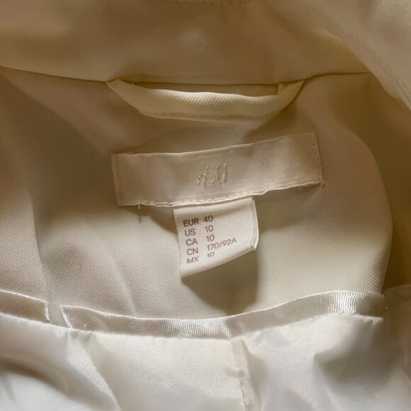 H&M Womens White/Off White Blazer Size 10 - Picture 5 of 5
